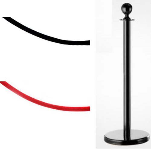 Black Queue Pole with Rope