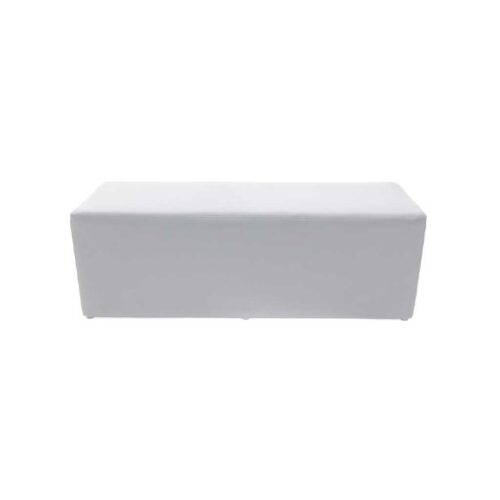 BENCH OTTOMAN WHITE VELVET