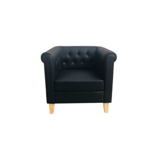 MODERN CHESTERFIELD SOFA SINGLE BLACK